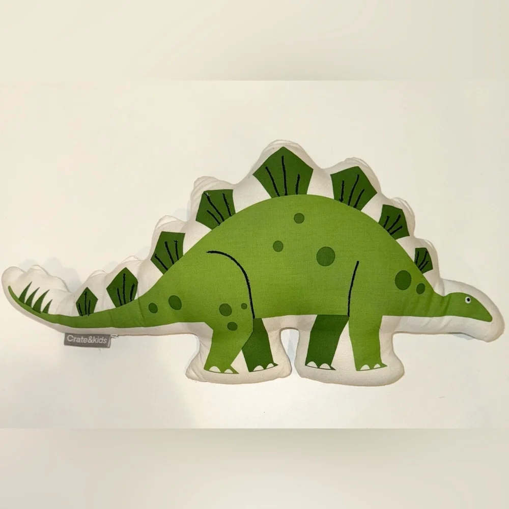 Crate&Barrel Green Dinosaur Pillow